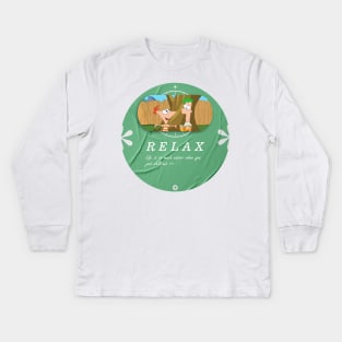 Phineas and Ferb chill out 03 Kids Long Sleeve T-Shirt